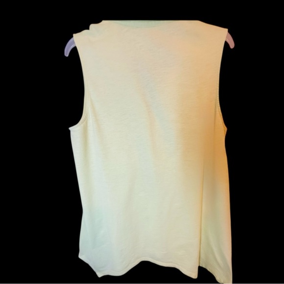 Soft Surroundings Fresh Lemonade Sleeveless Button Down Shirt 100% cotton. sz M - Picture 5 of 7